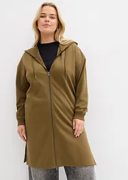 Felpa extra lunga con zip e spacchi laterali, bonprix