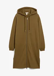 Felpa extra lunga con zip e spacchi laterali, bonprix