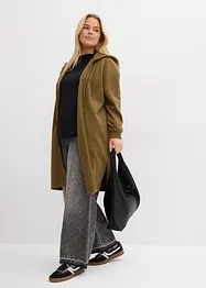 Felpa extra lunga con zip e spacchi laterali, bonprix