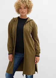 Felpa extra lunga con zip e spacchi laterali, bonprix