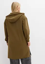 Felpa extra lunga con zip e spacchi laterali, bonprix