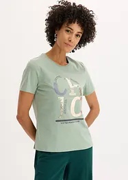 T-shirt con stampa glitterata, bonprix