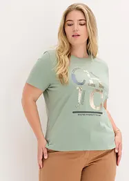 T-shirt con stampa glitterata, bonprix