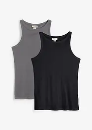 Top a costine in puro cotone biologico (pacco da 2), bonprix