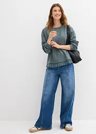Felpa con inserto in pizzo, bonprix