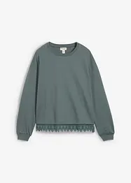 Felpa con inserto in pizzo, bonprix