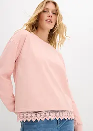 Felpa con inserto in pizzo, bonprix