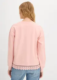 Felpa con inserto in pizzo, bonprix