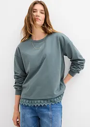 Felpa con inserto in pizzo, bonprix
