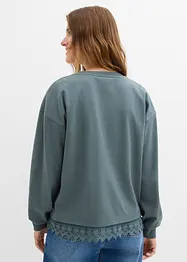 Felpa con inserto in pizzo, bonprix