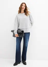 Felpa con inserto di camicia, bonprix