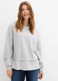Felpa con inserto di camicia, bonprix
