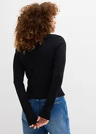 Maglia a costine corta in cotone biologico, bonprix