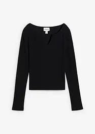 Maglia a costine corta in cotone biologico, bonprix