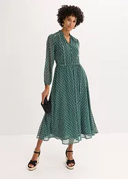 Abito di chiffon con rifiniture a contrasto, bonprix