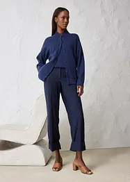 Pantaloni a zampa in misto lana, bonprix
