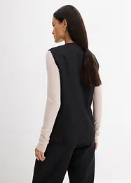Gilet lungo con trama twill, bonprix