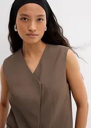 Gilet lungo con trama twill, bonprix