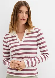 Polo a maniche lunghe a coste, bonprix