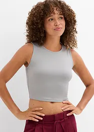 Top corto aderente (pacco da due), bonprix