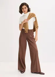 Pantaloni con pinces in misto viscosa fluente, bonprix