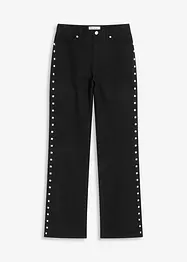 Pantaloni in twill con borchiette, bonprix