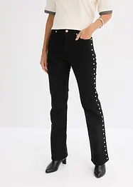 Pantaloni in twill con borchiette, bonprix