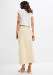 Gonna in twill con frange sottili, bonprix