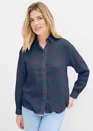 Camicetta in mussola con cuori, bonprix