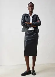 Gonna in pelle con spacco, bonprix