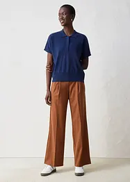 Maglia in filato fine misto seta con colletto a polo, bonprix