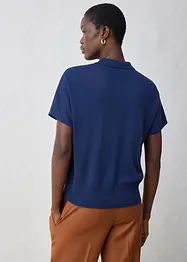 Maglia in filato fine misto seta con colletto a polo, bonprix
