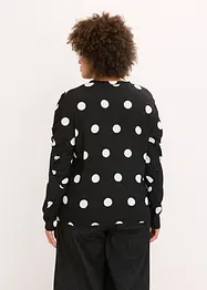 Maglia a maniche lunghe in crêpe operato, bonprix