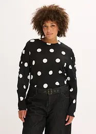 Maglia a maniche lunghe in crêpe operato, bonprix