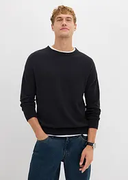 Maglione in misto cotone operato, bonprix