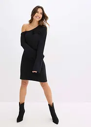 Abito in maglia con fiori applicati, bonprix