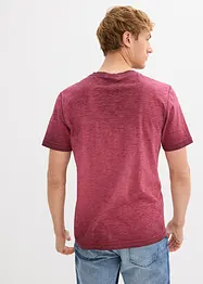 Maglia serafino a maniche corte  in puro cotone biologico effetto lavato, bonprix