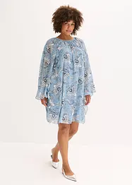 Abito tunica in chiffon operato, bonprix