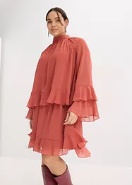 Abito di chiffon con volant, bonprix