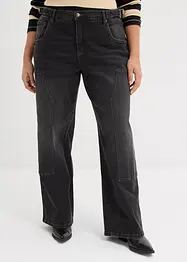 Jeans wide leg, vita media, bonprix