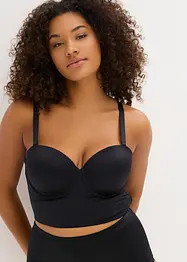 Canotta con reggiseno multiway integrato con coppe preformate ed effetto lucido, bonprix