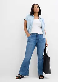 Jeans a zampa, vita media, bonprix