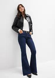 Jeans a zampa, vita media, bonprix