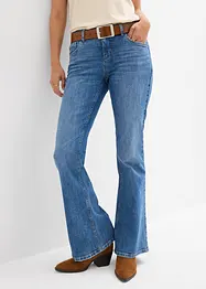 Jeans a zampa, vita media, bonprix
