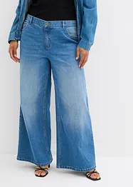 Jeans wide leg, vita media, bonprix