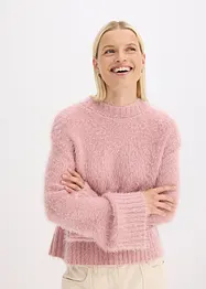 Maglione boxy in filato piumato soffice, bonprix