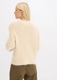 Maglione boxy in filato piumato soffice, bonprix