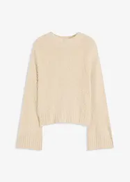 Maglione boxy in filato piumato soffice, bonprix
