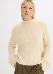 Maglione boxy in filato piumato soffice, bonprix