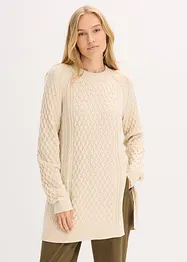 Maglione lungo in misto viscosa fluente, bonprix